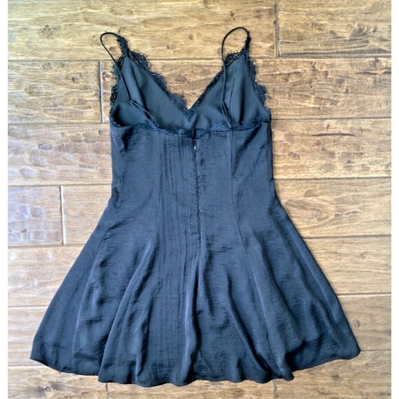 Y2K Sadie and Sage Mini Slip Dress Small Black Lace 90's Whimsygoth - Picture 8 of 8